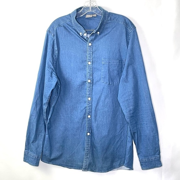 ASOS Other - Asos Men's Chambray Denim Causal Button Down Collared Shirt Sz XXL